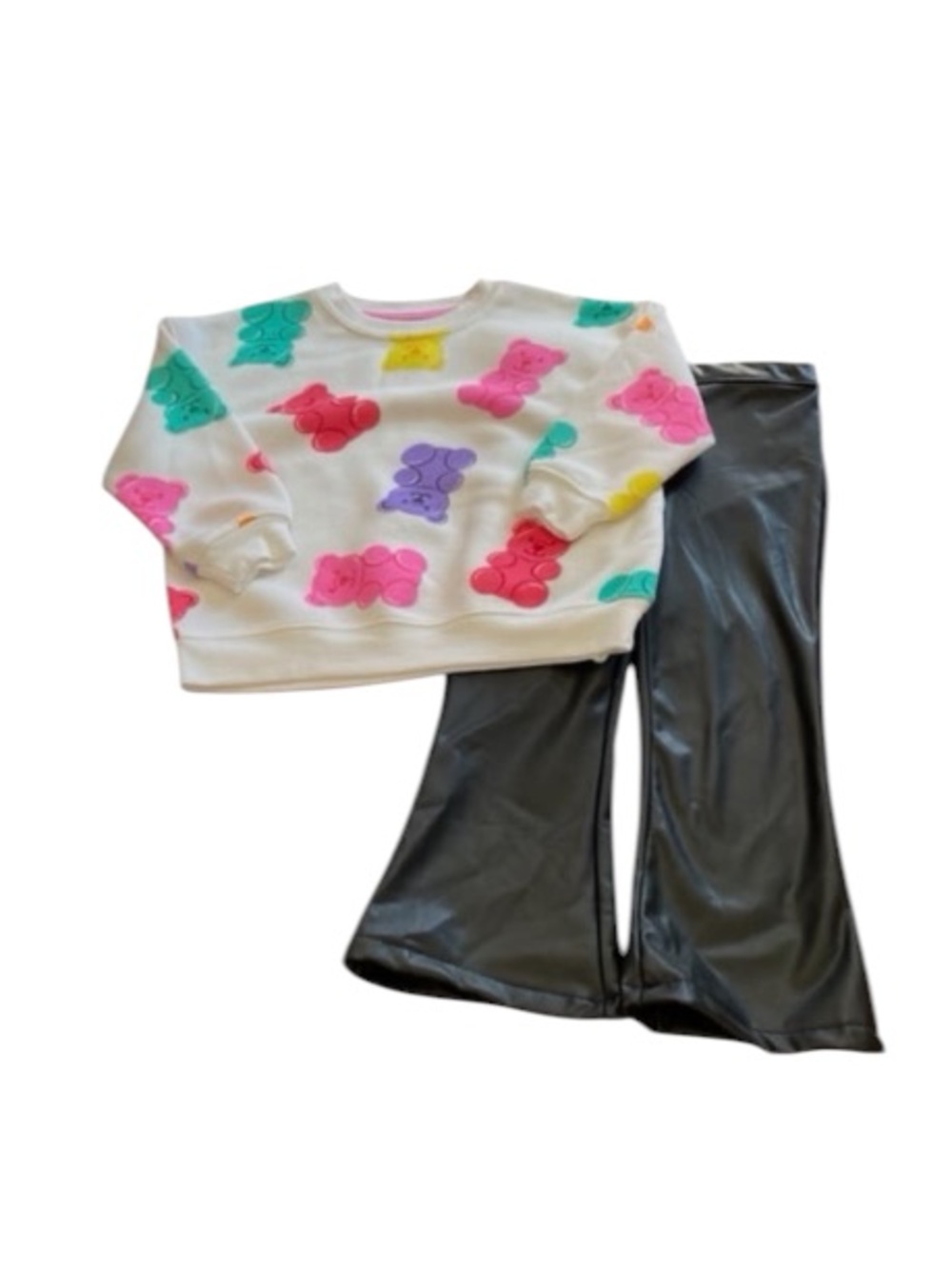 Girls 4T Gummy Bears Sweatshirt & Faux Leather Pants